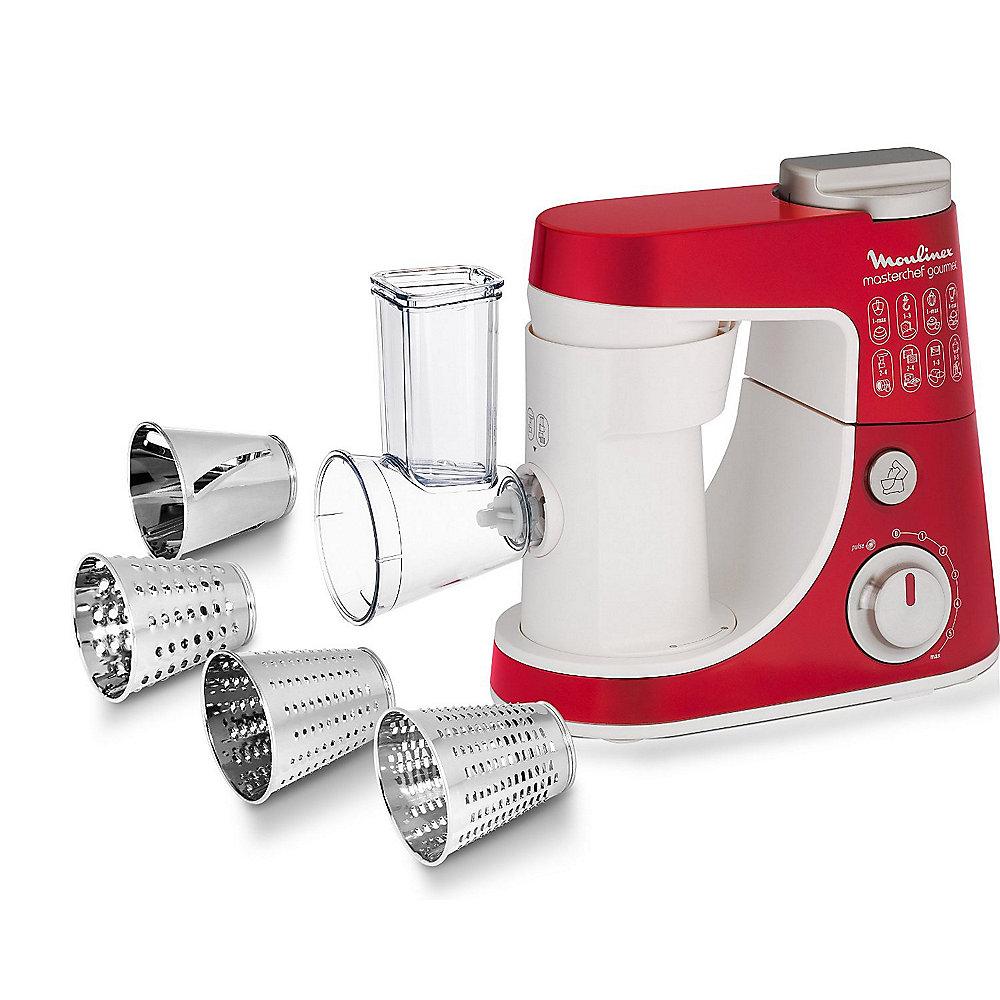 Moulinex QA404G Küchenmaschine Masterchef Gourmet Plus Metallic-Rot/Weiß