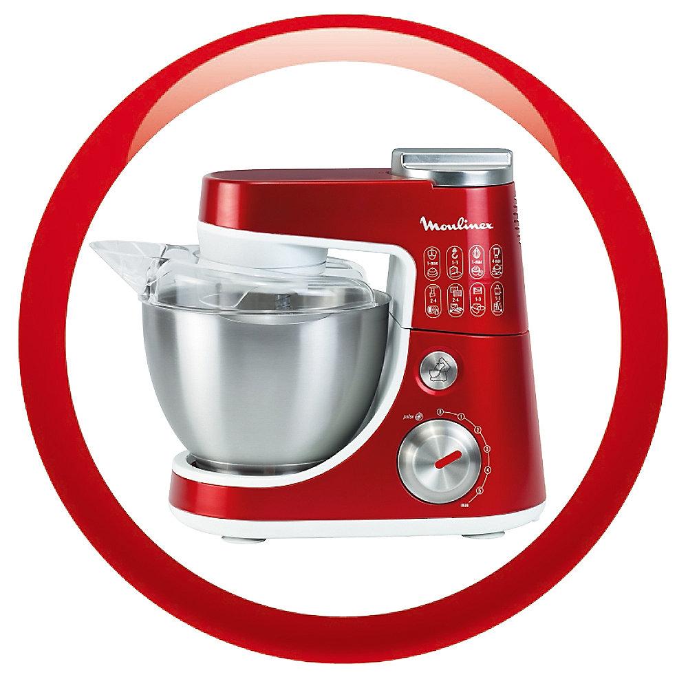 Moulinex QA404G Küchenmaschine Masterchef Gourmet Plus Metallic-Rot/Weiß, Moulinex, QA404G, Küchenmaschine, Masterchef, Gourmet, Plus, Metallic-Rot/Weiß