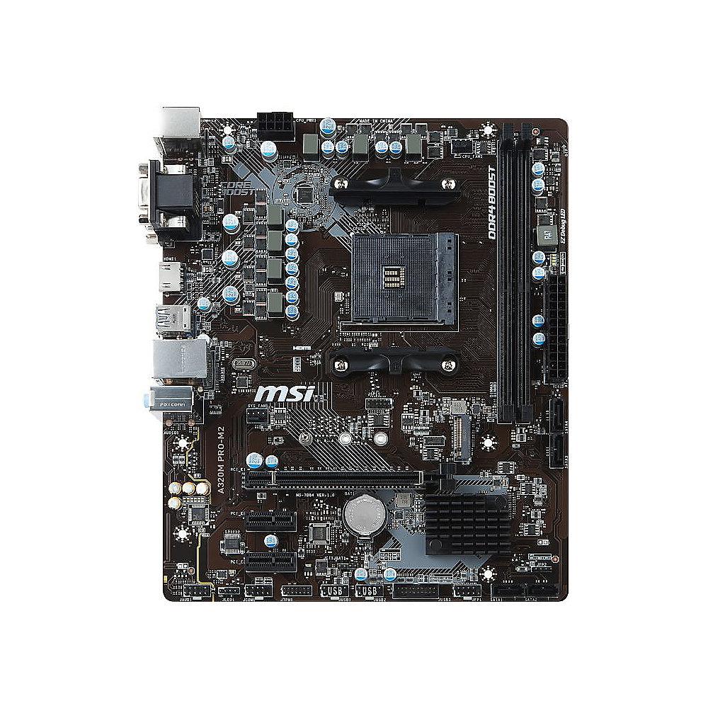 MSI A320M Pro-M Plus mATX Mainboard Sockel AM4 GL/SATA600/M.2/VGA/DVI/HDMI