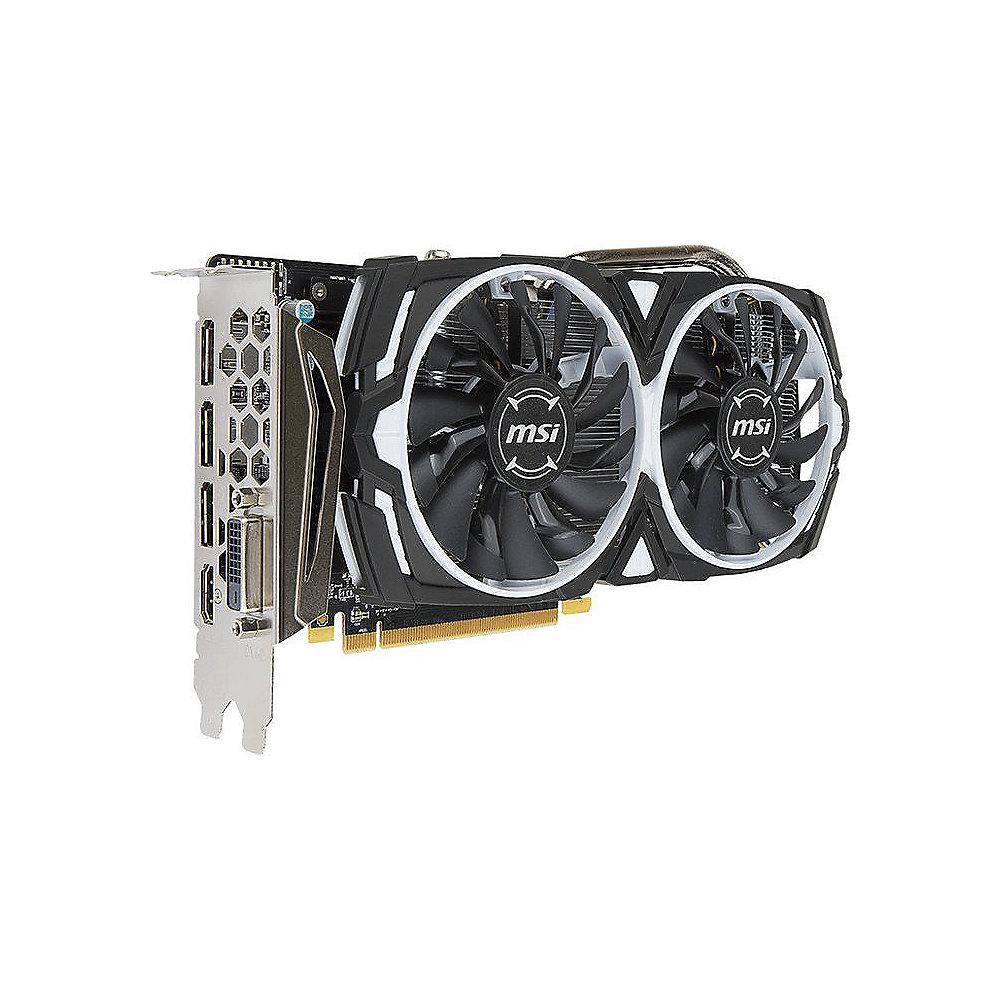 MSI AMD Radeon RX 570 Armor 8G OC 8GB Grafikkarte GDDR5 DVI/HDMI/3x DP