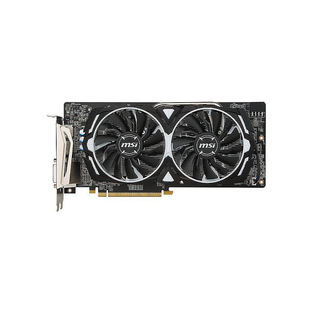 MSI AMD Radeon RX 580 Armor 8G OC 8GB Grafikkarte GDDR5  DVI/2xHDMI/2x DP