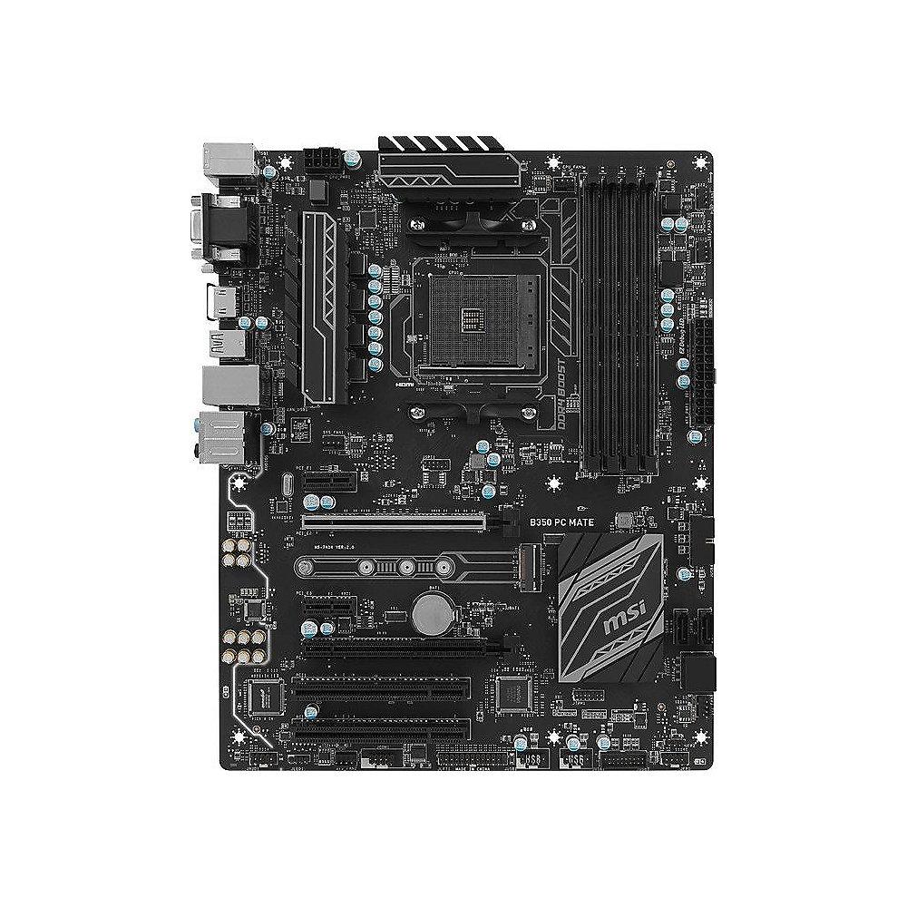 MSI B350 PC Mate SATA600/R/M.2/USB3.1 (Gen1) ATX Mainboard Sockel AM4