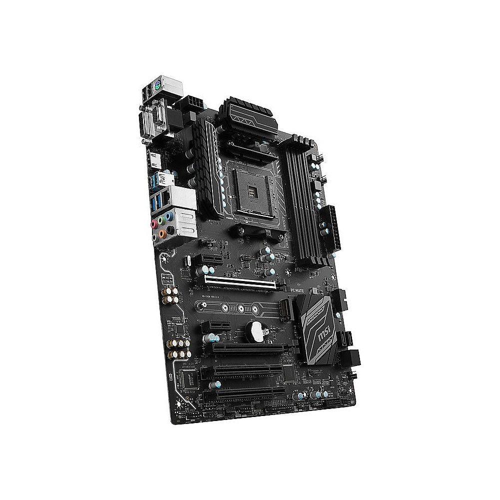 MSI B350 PC Mate SATA600/R/M.2/USB3.1 (Gen1) ATX Mainboard Sockel AM4