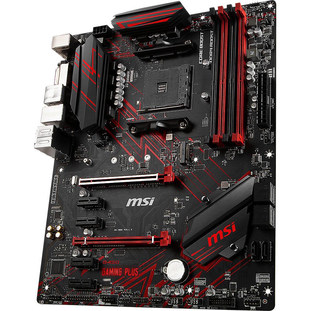 MSI B450 Gaming Plus ATX Mainboard Sockel AM4 M.2/DVI/HDMI/USB3.1