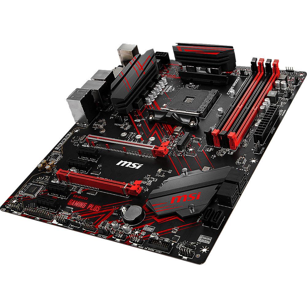 MSI B450 Gaming Plus ATX Mainboard Sockel AM4 M.2/DVI/HDMI/USB3.1