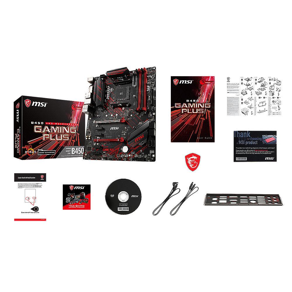 MSI B450 Gaming Plus ATX Mainboard Sockel AM4 M.2/DVI/HDMI/USB3.1