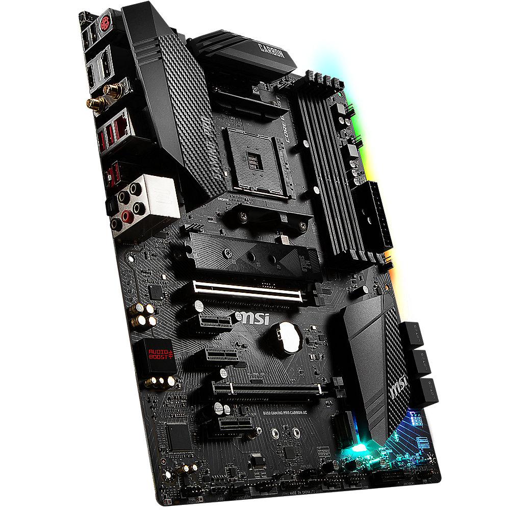 MSI B450 Gaming Pro Carbon AC ATX Mainboard Sockel AM4 2xM.2/DP/HDMI/WLAN/BT, MSI, B450, Gaming, Pro, Carbon, AC, ATX, Mainboard, Sockel, AM4, 2xM.2/DP/HDMI/WLAN/BT