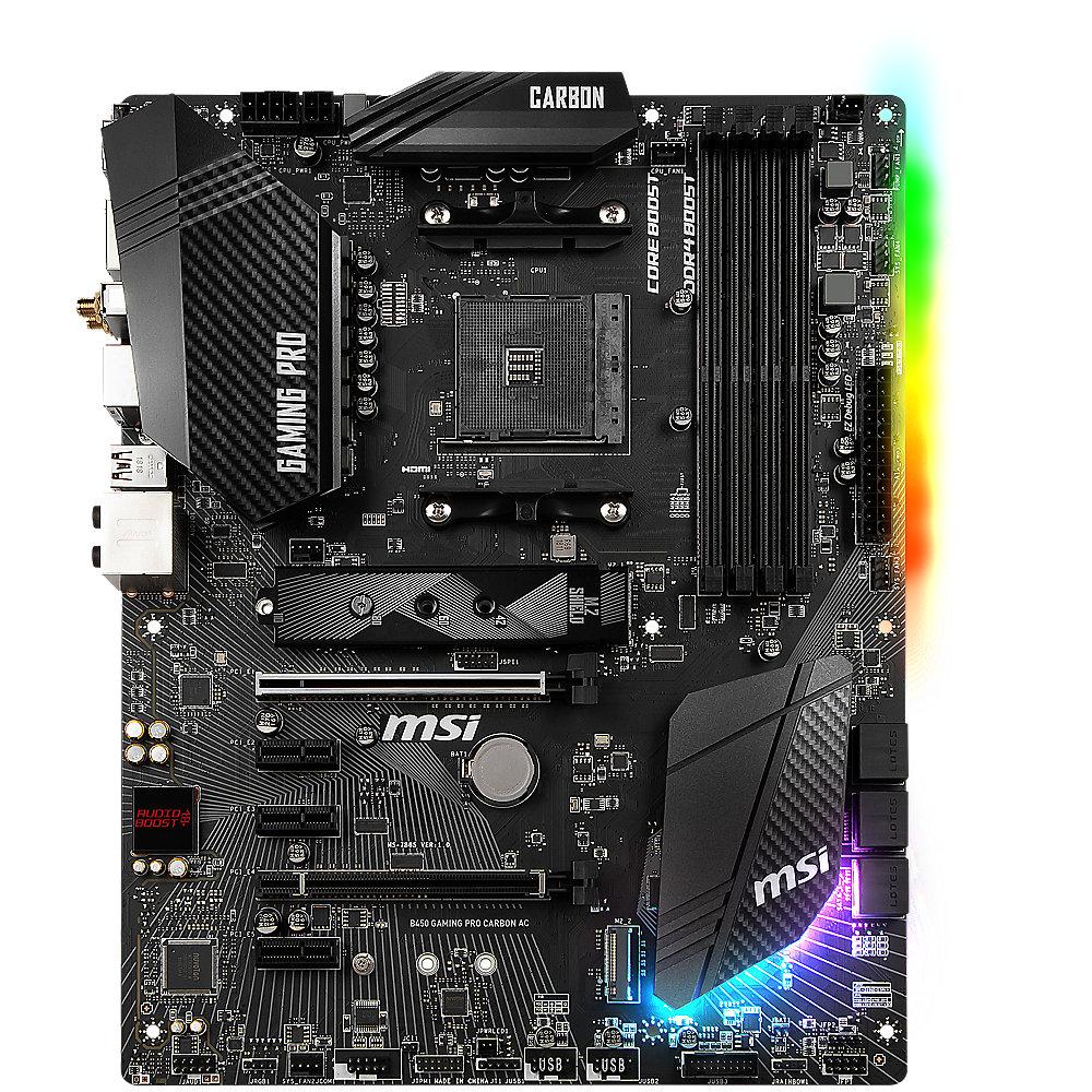 MSI B450 Gaming Pro Carbon AC ATX Mainboard Sockel AM4 2xM.2/DP/HDMI/WLAN/BT, MSI, B450, Gaming, Pro, Carbon, AC, ATX, Mainboard, Sockel, AM4, 2xM.2/DP/HDMI/WLAN/BT