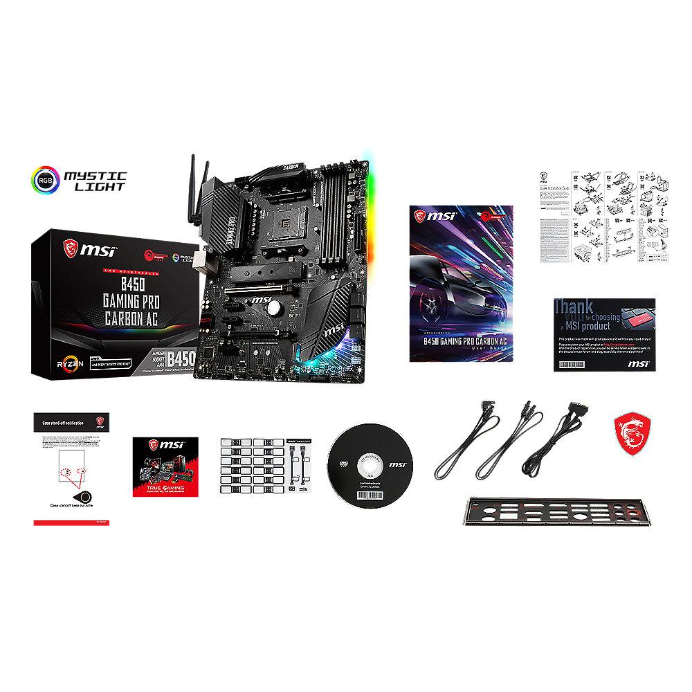 MSI B450 Gaming Pro Carbon AC ATX Mainboard Sockel AM4 2xM.2/DP/HDMI/WLAN/BT