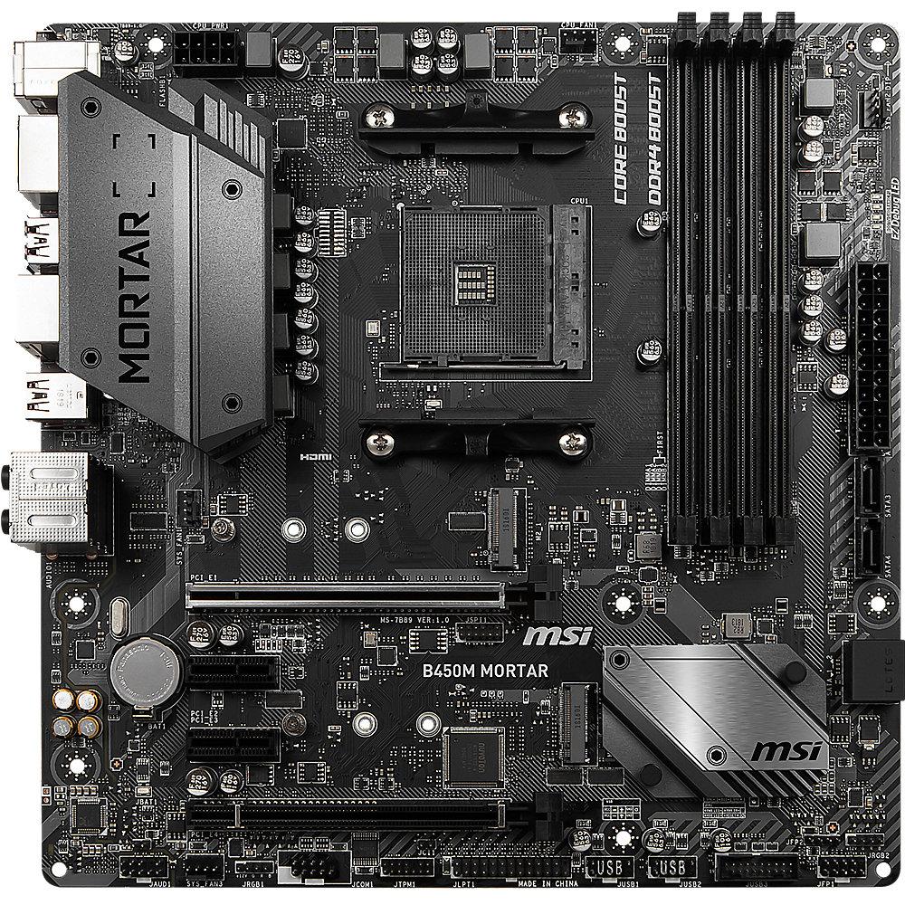 MSI B450M Mortar mATX Mainboard Sockel AM4 2xM.2/DP/HDMI/USB3.1