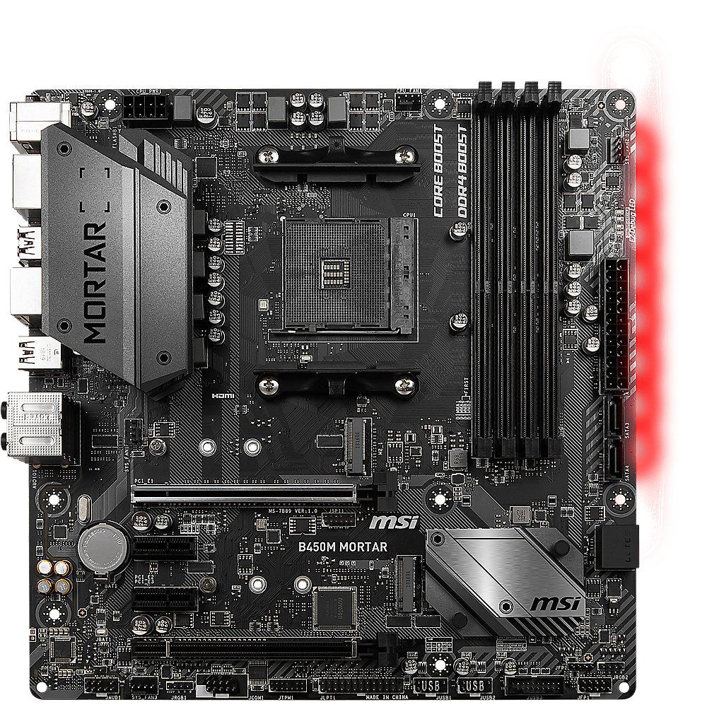 MSI B450M Mortar mATX Mainboard Sockel AM4 2xM.2/DP/HDMI/USB3.1