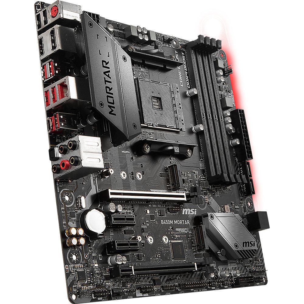 MSI B450M Mortar mATX Mainboard Sockel AM4 2xM.2/DP/HDMI/USB3.1
