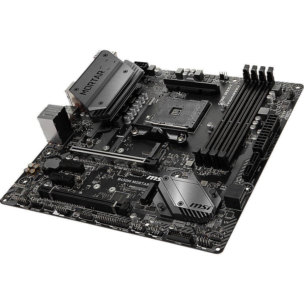 MSI B450M Mortar mATX Mainboard Sockel AM4 2xM.2/DP/HDMI/USB3.1