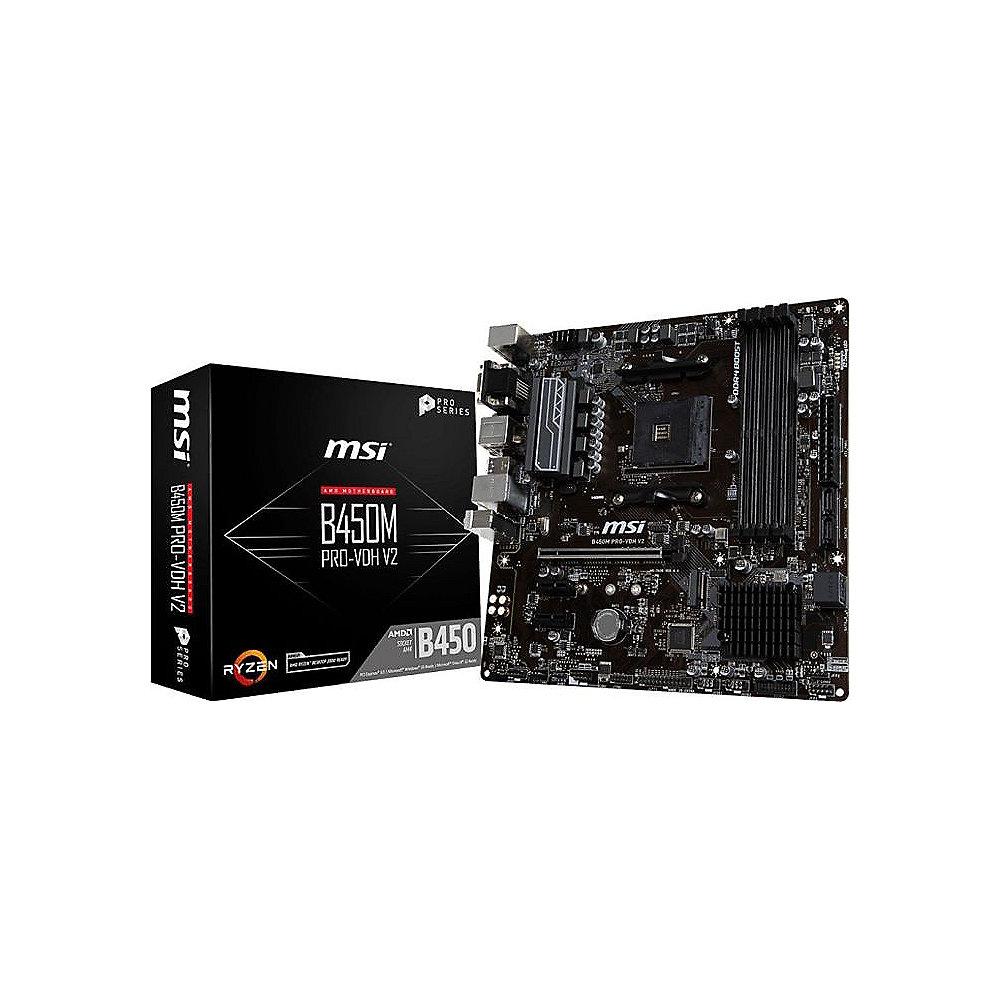 MSI B450M Pro-VDH V2 mATX Mainboard Sockel AM4 M.2/DVI/HDMI/VGA, MSI, B450M, Pro-VDH, V2, mATX, Mainboard, Sockel, AM4, M.2/DVI/HDMI/VGA