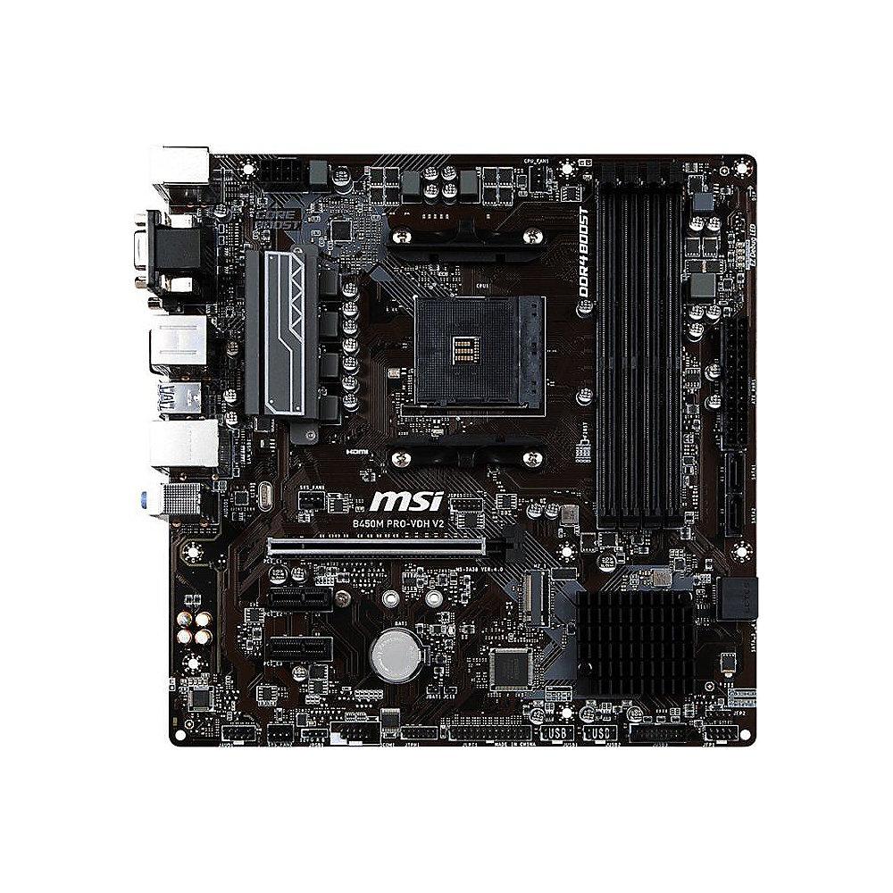 MSI B450M Pro-VDH V2 mATX Mainboard Sockel AM4 M.2/DVI/HDMI/VGA