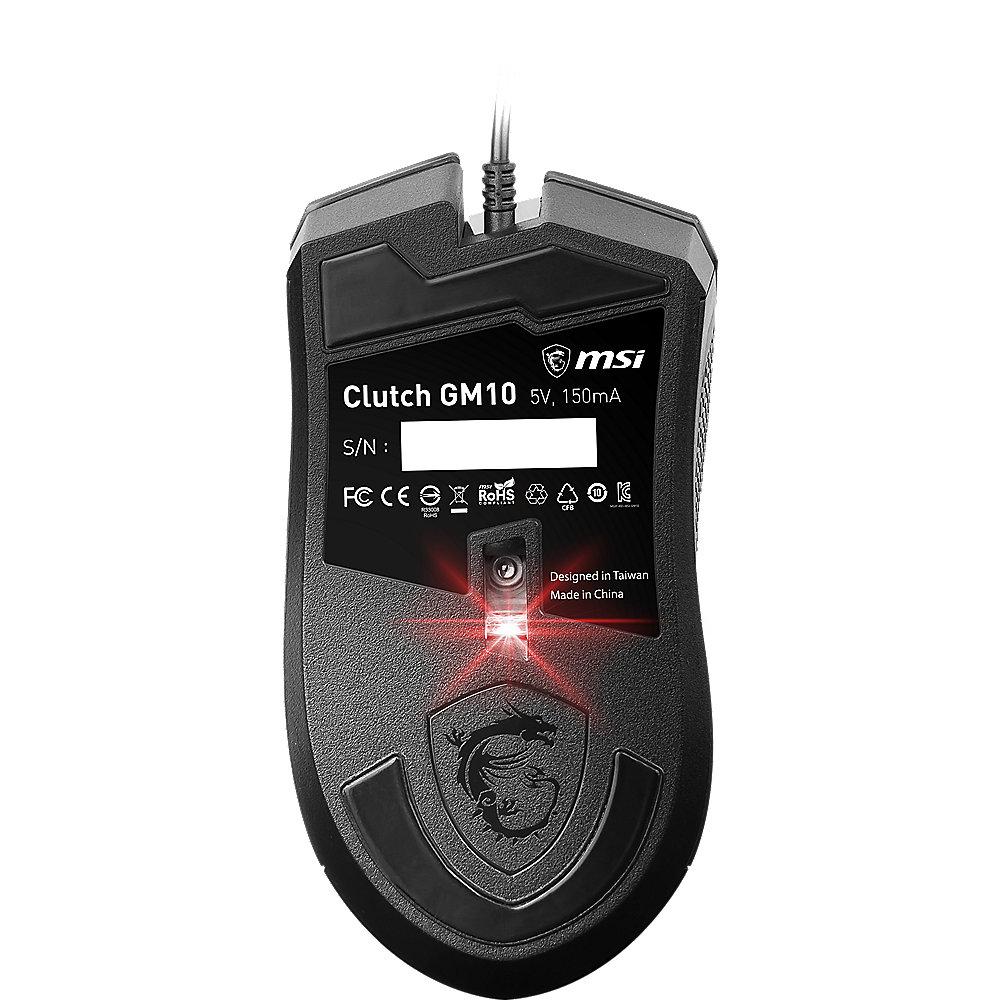 MSI Clutch GM10 Gaming Mause schwarz, USB, MSI, Clutch, GM10, Gaming, Mause, schwarz, USB