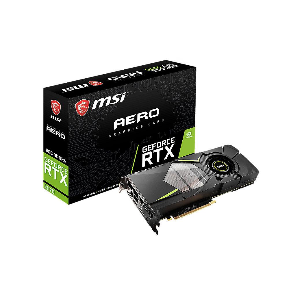 MSI GeForce RTX 2070 Aero 8GB GDDR6 Grafikkarte 3xDP/HDMI/USB-C, MSI, GeForce, RTX, 2070, Aero, 8GB, GDDR6, Grafikkarte, 3xDP/HDMI/USB-C