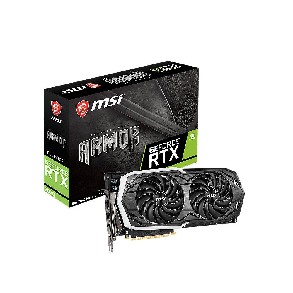 MSI GeForce RTX 2070 Armor 8GB GDDR6 Grafikkarte 3xDP/HDMI/USB-C, MSI, GeForce, RTX, 2070, Armor, 8GB, GDDR6, Grafikkarte, 3xDP/HDMI/USB-C