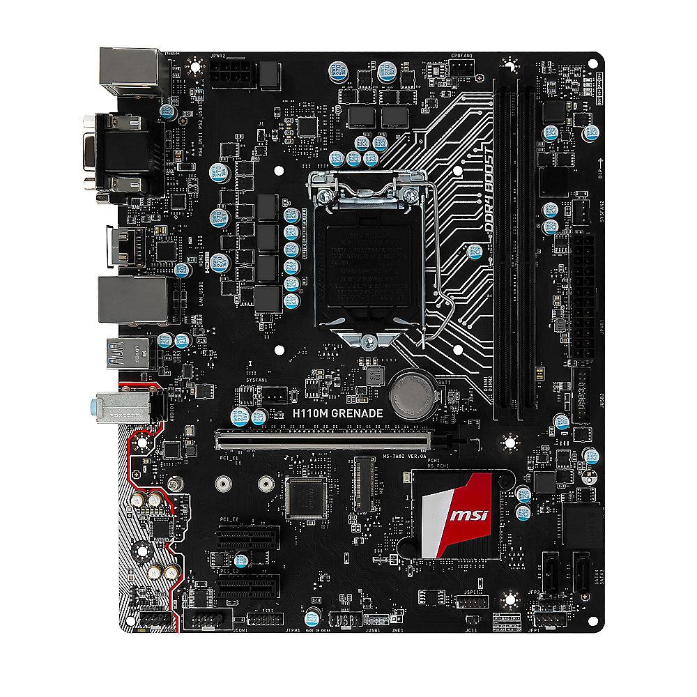 MSI H110M Grenade USB3.1 (Typ C)/DVI/VGA/HDMI/M.2 mATX Mainboard Sockel 1151