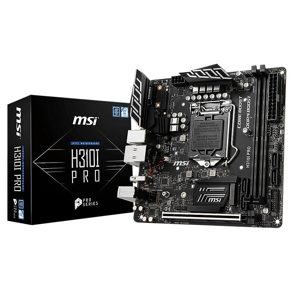 MSI H310I Pro Mini-ITX Mainboard Sockel 1151v2 (Coffee Lake), MSI, H310I, Pro, Mini-ITX, Mainboard, Sockel, 1151v2, Coffee, Lake,