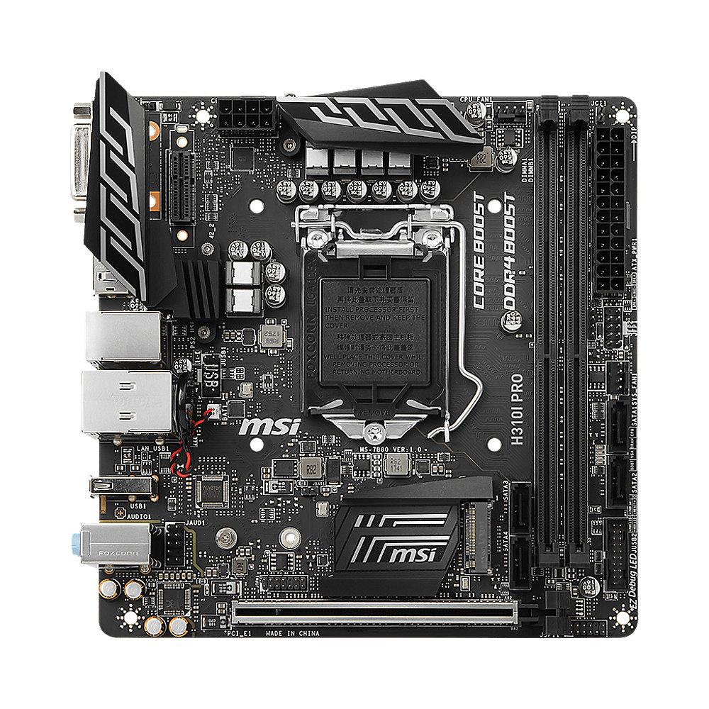 MSI H310I Pro Mini-ITX Mainboard Sockel 1151v2 (Coffee Lake), MSI, H310I, Pro, Mini-ITX, Mainboard, Sockel, 1151v2, Coffee, Lake,