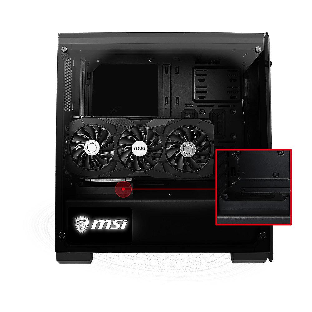 MSI MAG Pylon MIDI Tower Gaming Gehäuse, Echtglas Seitenfenster, Front RGB LED
