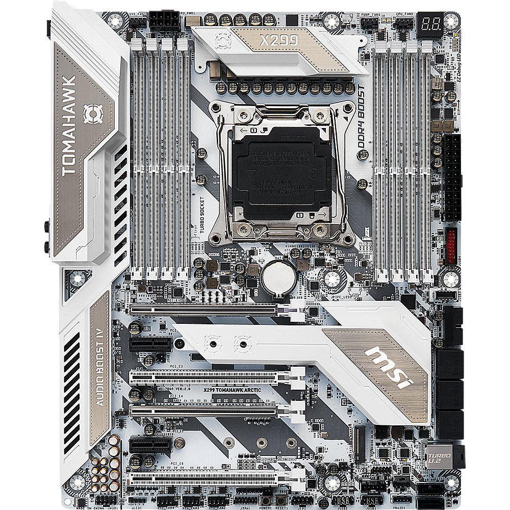 MSI X299 Tomahawk Arctic ATX Mainboard Sockel 2066 USB3.1(C)/M.2, MSI, X299, Tomahawk, Arctic, ATX, Mainboard, Sockel, 2066, USB3.1, C, /M.2