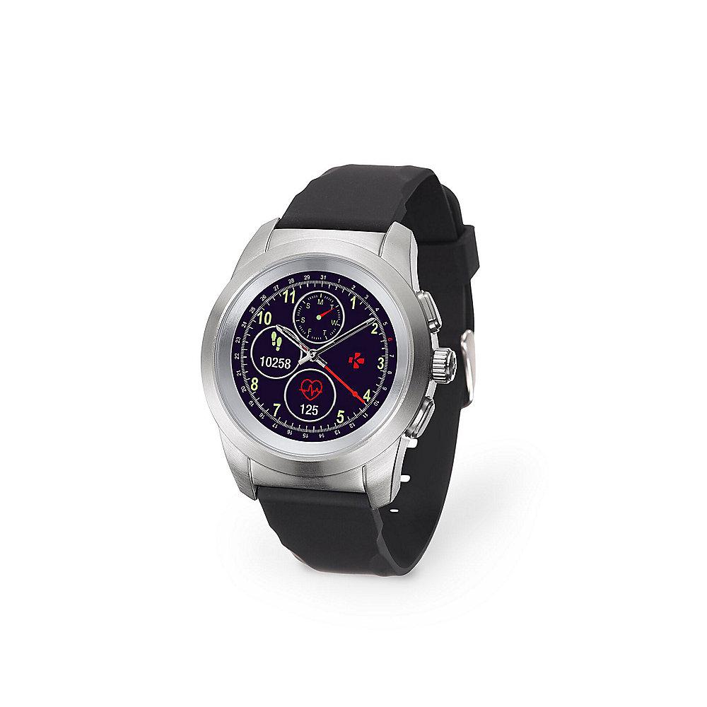 MyKronoz ZeTime hybride Smartwatch schwarz silber