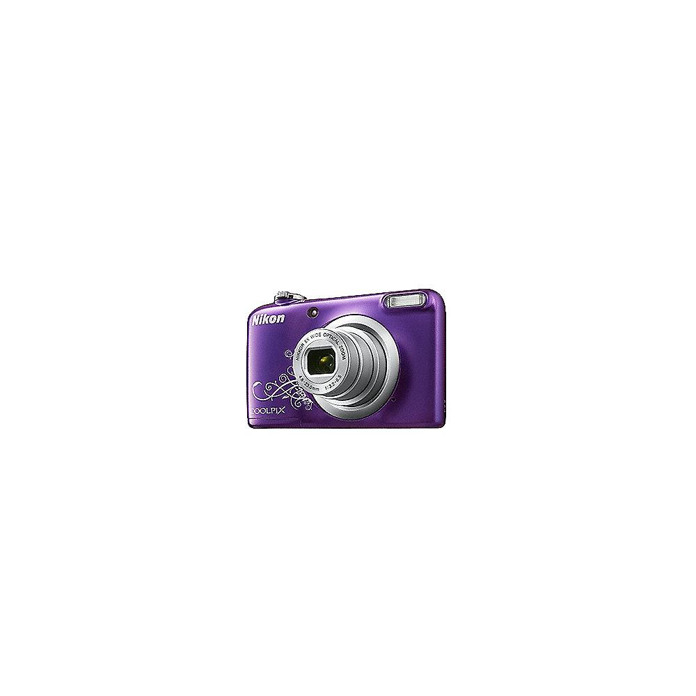 Nikon COOLPIX A10 Digitalkamera Kit violett lineart   Tasche