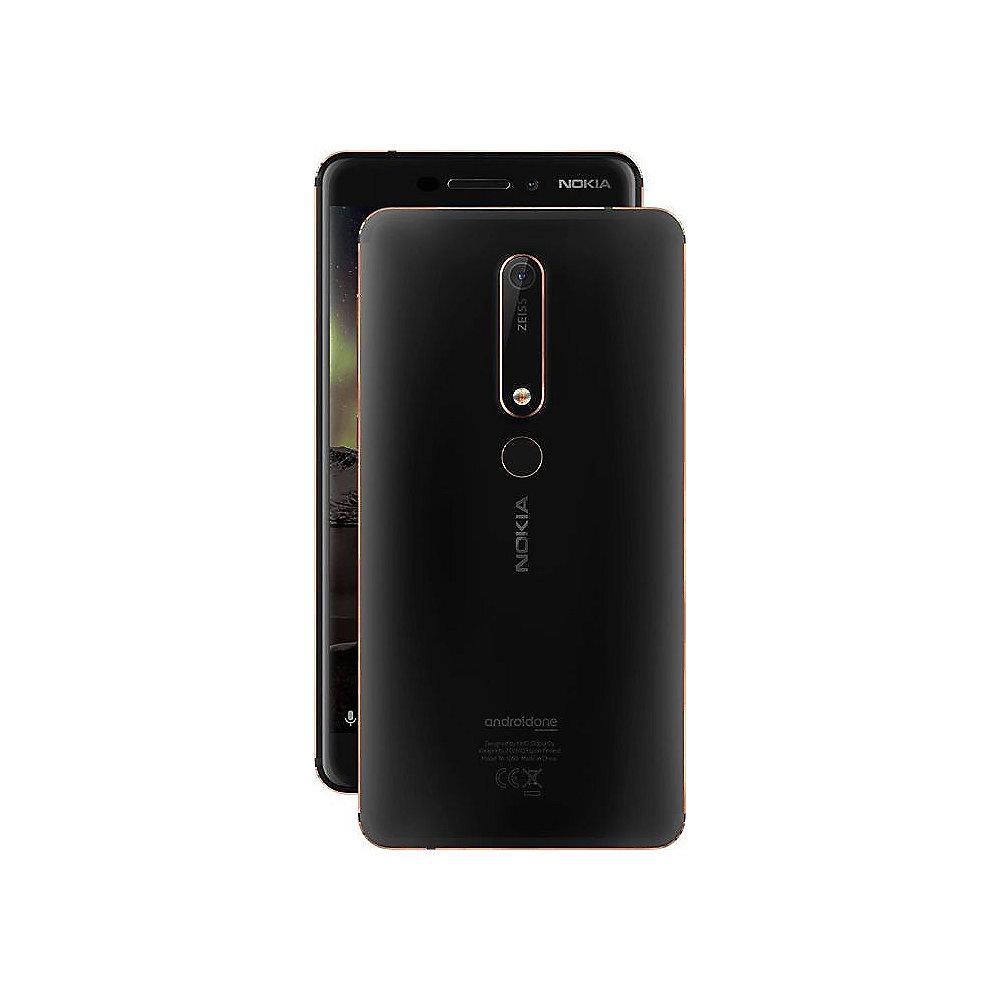 Nokia 6.1 (2018) 32GB black copper Dual-SIM Android 8.0 Smartphone, Nokia, 6.1, 2018, 32GB, black, copper, Dual-SIM, Android, 8.0, Smartphone