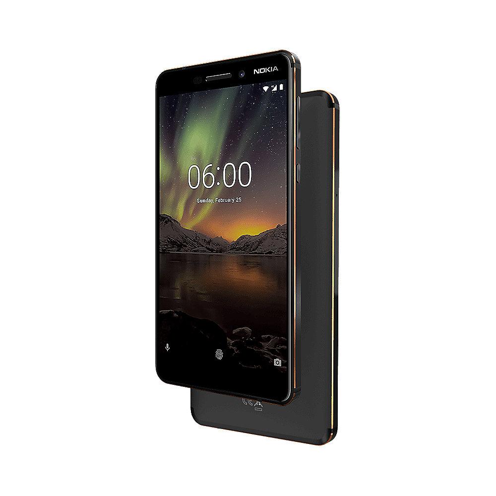 Nokia 6.1 (2018) 32GB black copper Dual-SIM Android 8.0 Smartphone, Nokia, 6.1, 2018, 32GB, black, copper, Dual-SIM, Android, 8.0, Smartphone