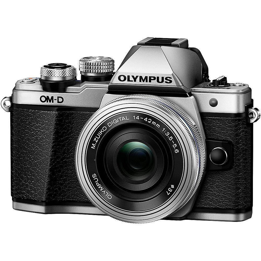 Olympus OM-D E-M10 Mark II 14-42mm EZ Pancake & 40-150mm Systemkamera silber