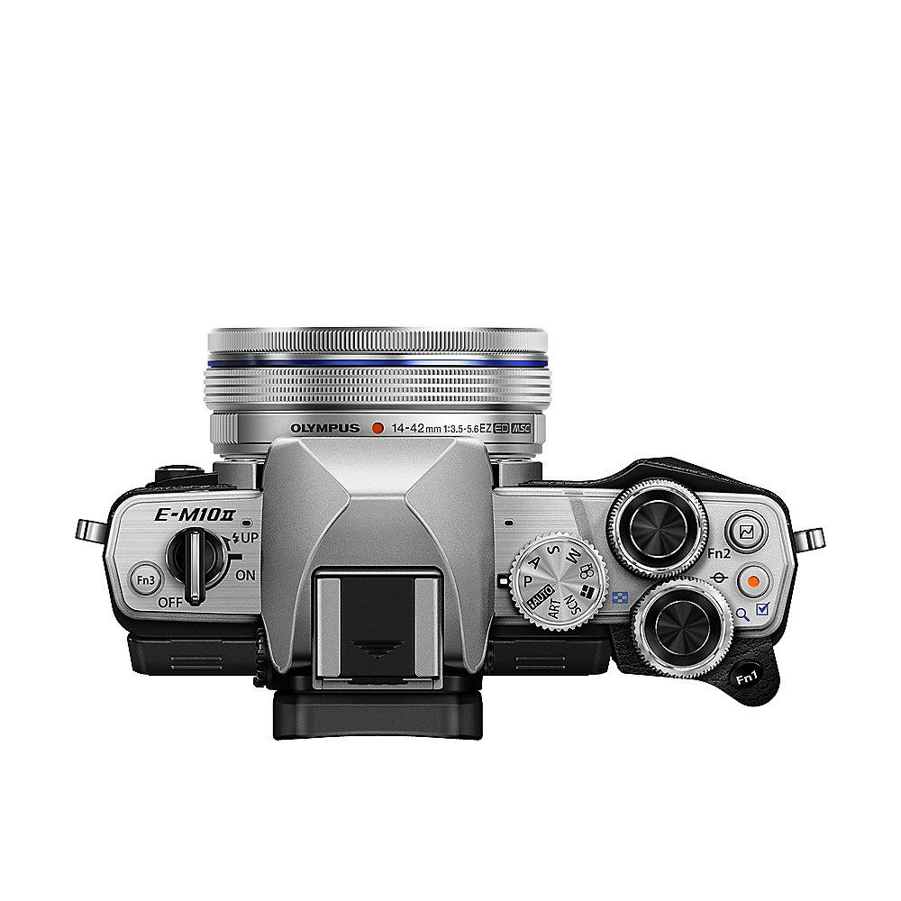 Olympus OM-D E-M10 Mark II Kit 14-42mm EZ-Pancake Systemkamera silber, Olympus, OM-D, E-M10, Mark, II, Kit, 14-42mm, EZ-Pancake, Systemkamera, silber