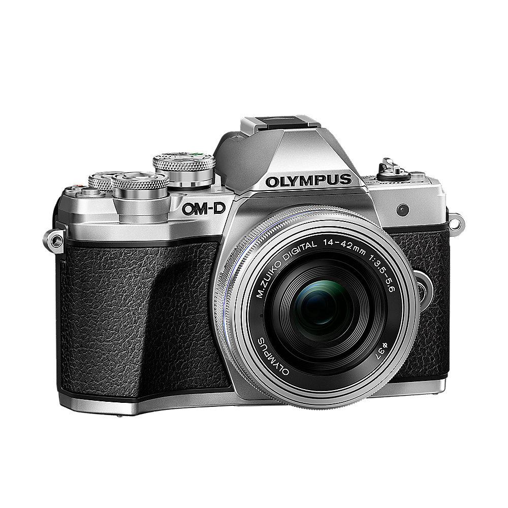 Olympus OM-D E-M10 Mark III Kit 14-42mm EZ Pancake Systemkamera silber, Olympus, OM-D, E-M10, Mark, III, Kit, 14-42mm, EZ, Pancake, Systemkamera, silber