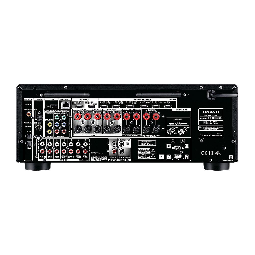 Onkyo TX-NR676E 7.2 AV Netzwerk Receiver Bluetooth/Wi-Fi/Multiroom Schwarz