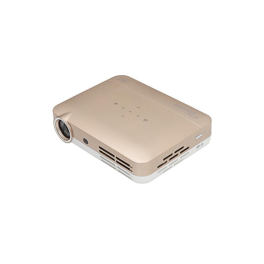 Optoma ML330 LED-Beamer WXGA 500Lumen 3D-Ready HDMI/MHL/USB/LAN  LS gold/weiß