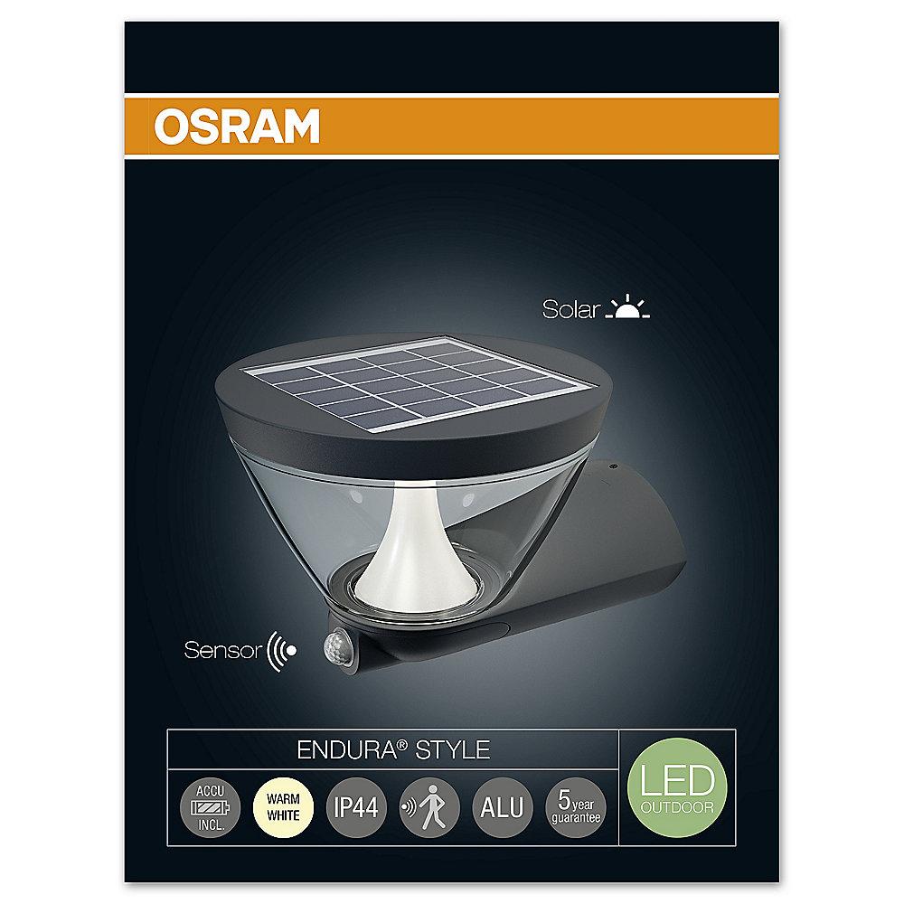 Osram Endura Style Solar LED-Außenwandleuchte mit Bewegungssensor grau