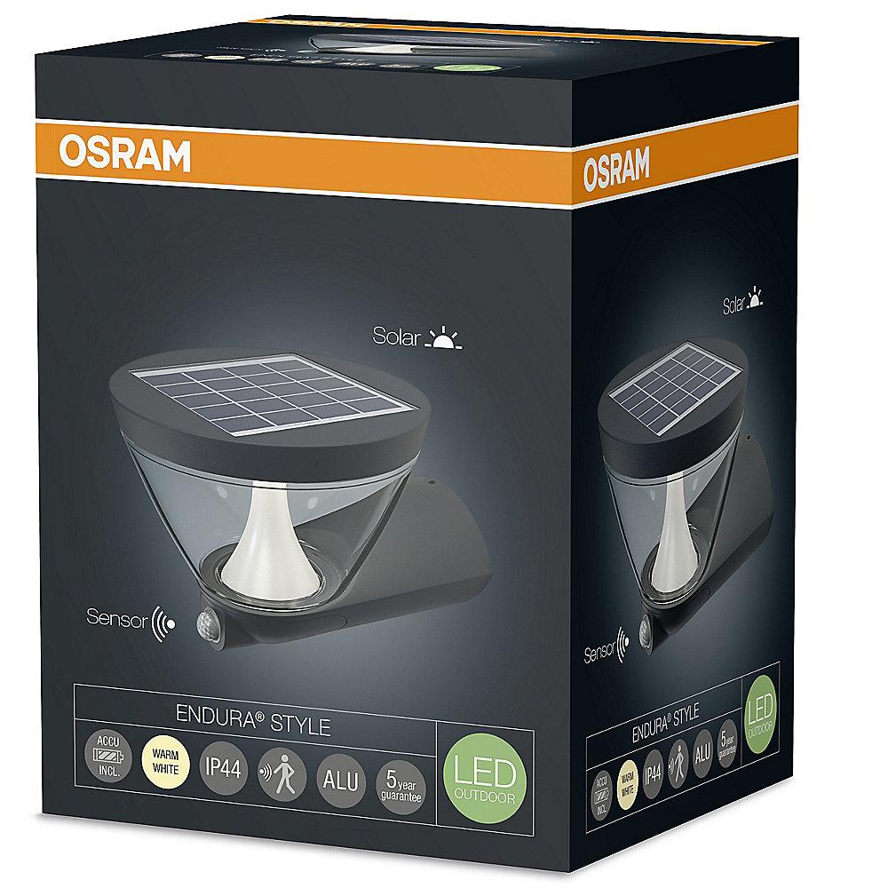 Osram Endura Style Solar LED-Außenwandleuchte mit Bewegungssensor grau