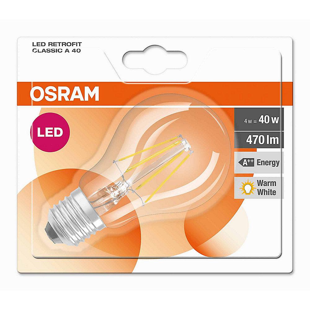 Osram LED Retrofit Classic A40 Birne 4W (40W) E27 klar warmweiß, Osram, LED, Retrofit, Classic, A40, Birne, 4W, 40W, E27, klar, warmweiß