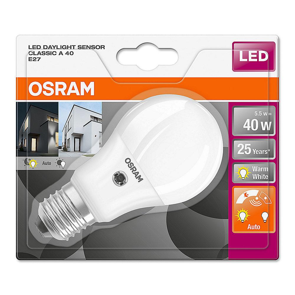 Osram LED Star  Daylight Sensor Classic A Birne 5,5W E27 warmweiß