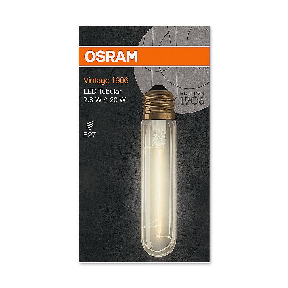 Osram LED Vintage 1906 Tubular 2,8W (20W) E27 klar warmweiß, Osram, LED, Vintage, 1906, Tubular, 2,8W, 20W, E27, klar, warmweiß