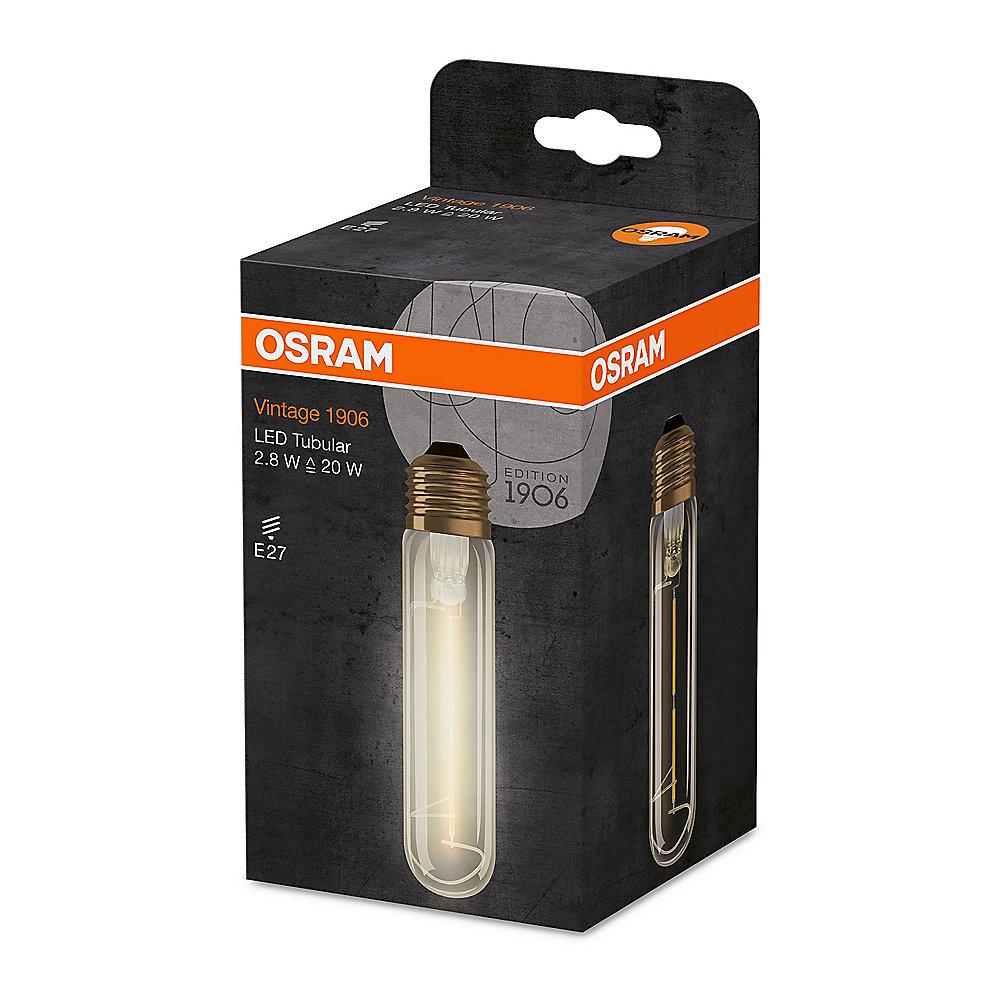 Osram LED Vintage 1906 Tubular 2,8W (20W) E27 klar warmweiß, Osram, LED, Vintage, 1906, Tubular, 2,8W, 20W, E27, klar, warmweiß