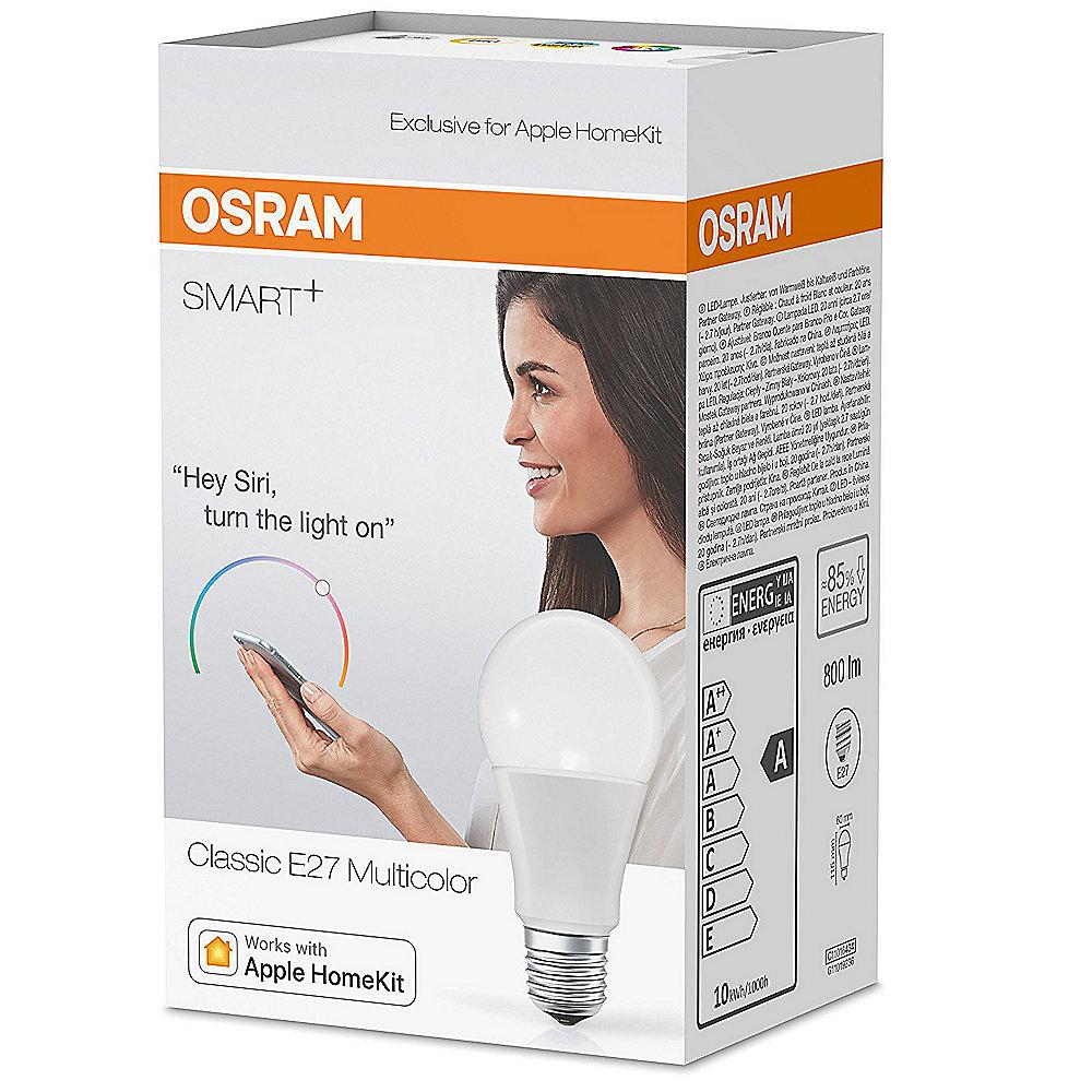 Osram SMART  Apple Homekit Classic E27 Multicolor LED Birne 10W (60W) matt (3x), Osram, SMART, Apple, Homekit, Classic, E27, Multicolor, LED, Birne, 10W, 60W, matt, 3x,