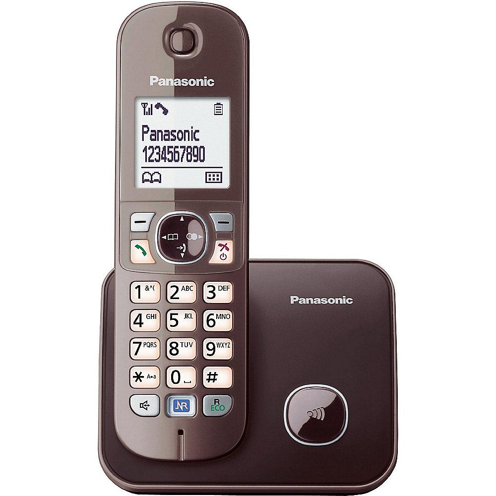 Panasonic KX-TG6811GA schnurloses Festnetztelefon (analog), mocca-braun, Panasonic, KX-TG6811GA, schnurloses, Festnetztelefon, analog, mocca-braun