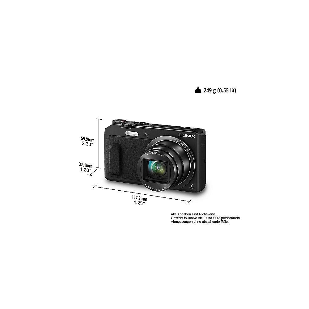 Panasonic Lumix DMC-TZ58 Digitalkamera schwarz, Panasonic, Lumix, DMC-TZ58, Digitalkamera, schwarz