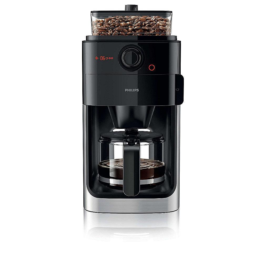 Philips HD7765/00 Grind & Brew Kaffeemaschine mit Mahlwerk Edelstahl Schwarz