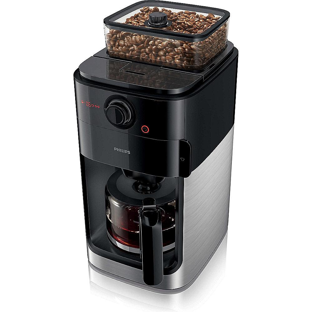 Philips HD7765/00 Grind & Brew Kaffeemaschine mit Mahlwerk Edelstahl Schwarz