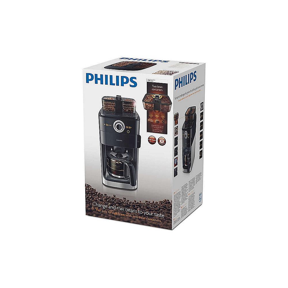 Philips HD7765/00 Grind & Brew Kaffeemaschine mit Mahlwerk Edelstahl Schwarz