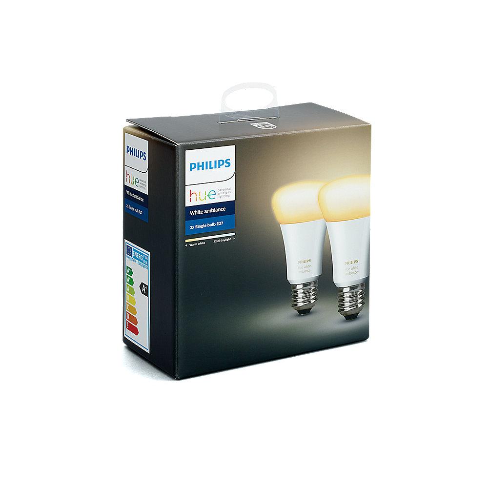 Philips Hue White Ambiance LED E27 Doppelpack 9,5W