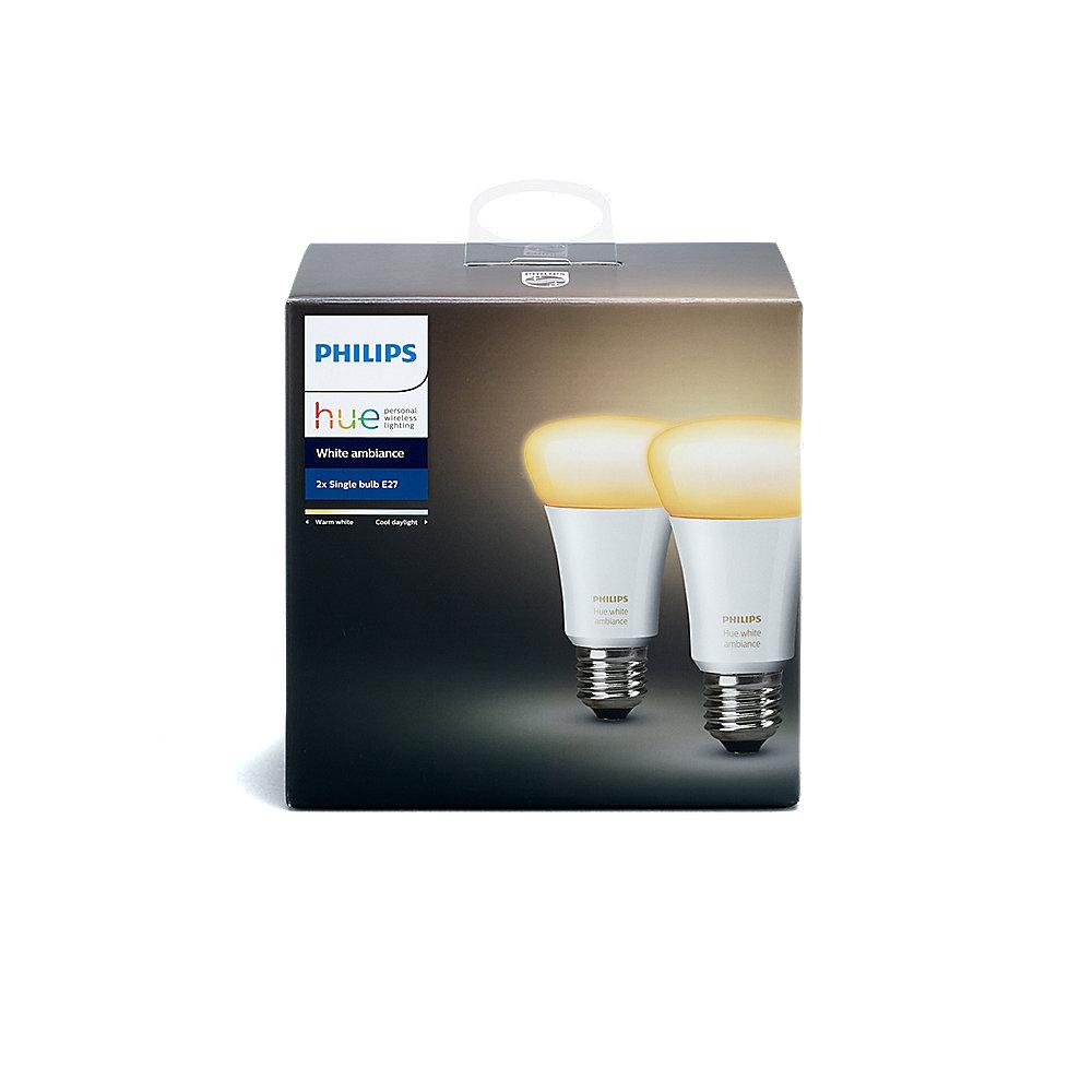 Philips Hue White Ambiance LED E27 Doppelpack 9,5W